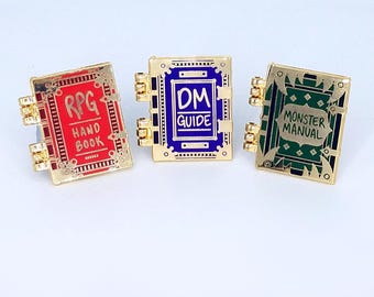 D&D/RPG Book Enamel Pins Interactive
