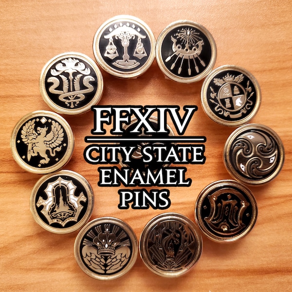 FFXIV - City State Enamel Pins