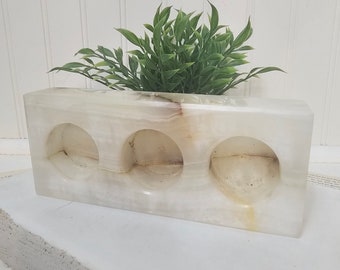 Onyx candleholder / natural stone candleholder