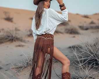 Faux Suede Fringe Shorts Set, Western Festival Fringe Shorts, Studded Cowgirl Belt Outfit, Rodeo Cowboy Outfit, Cowgirl Festival Shorts