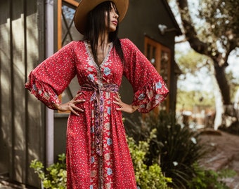 boho hippie maxi dress