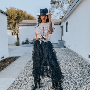Tulle skirt with shop cowboy boots