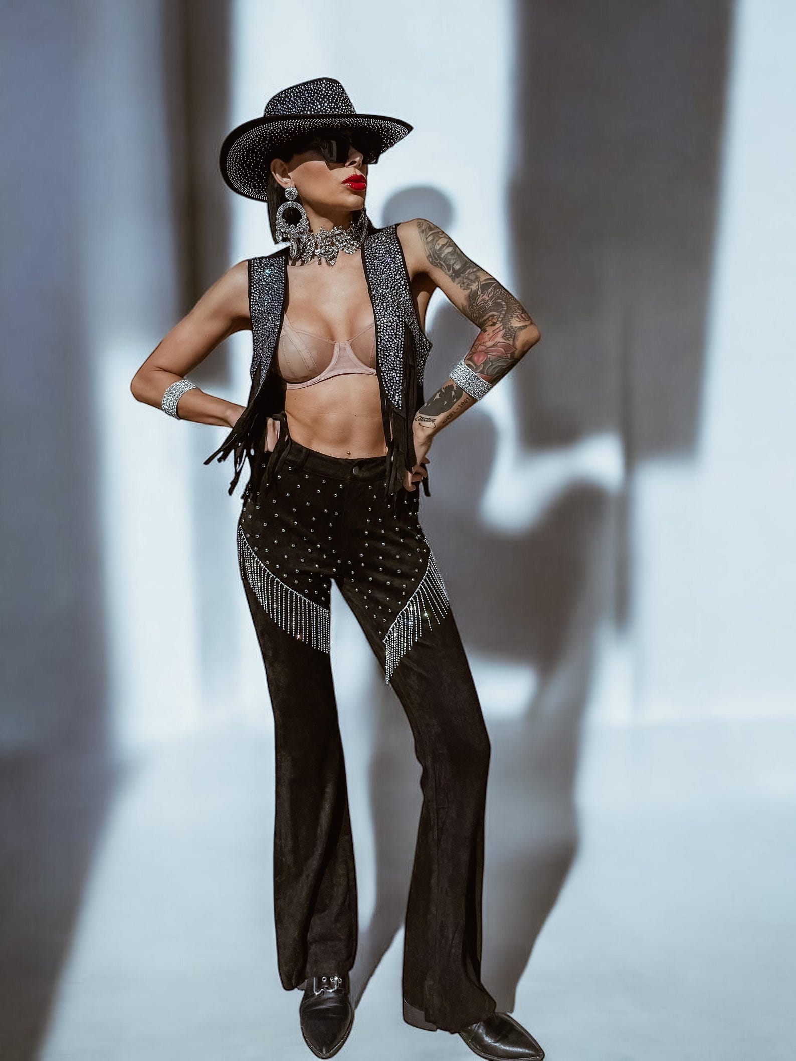 Rhinestone Fringe Chaps Bell Bottom Pants: Western Cowgirl Festival ...