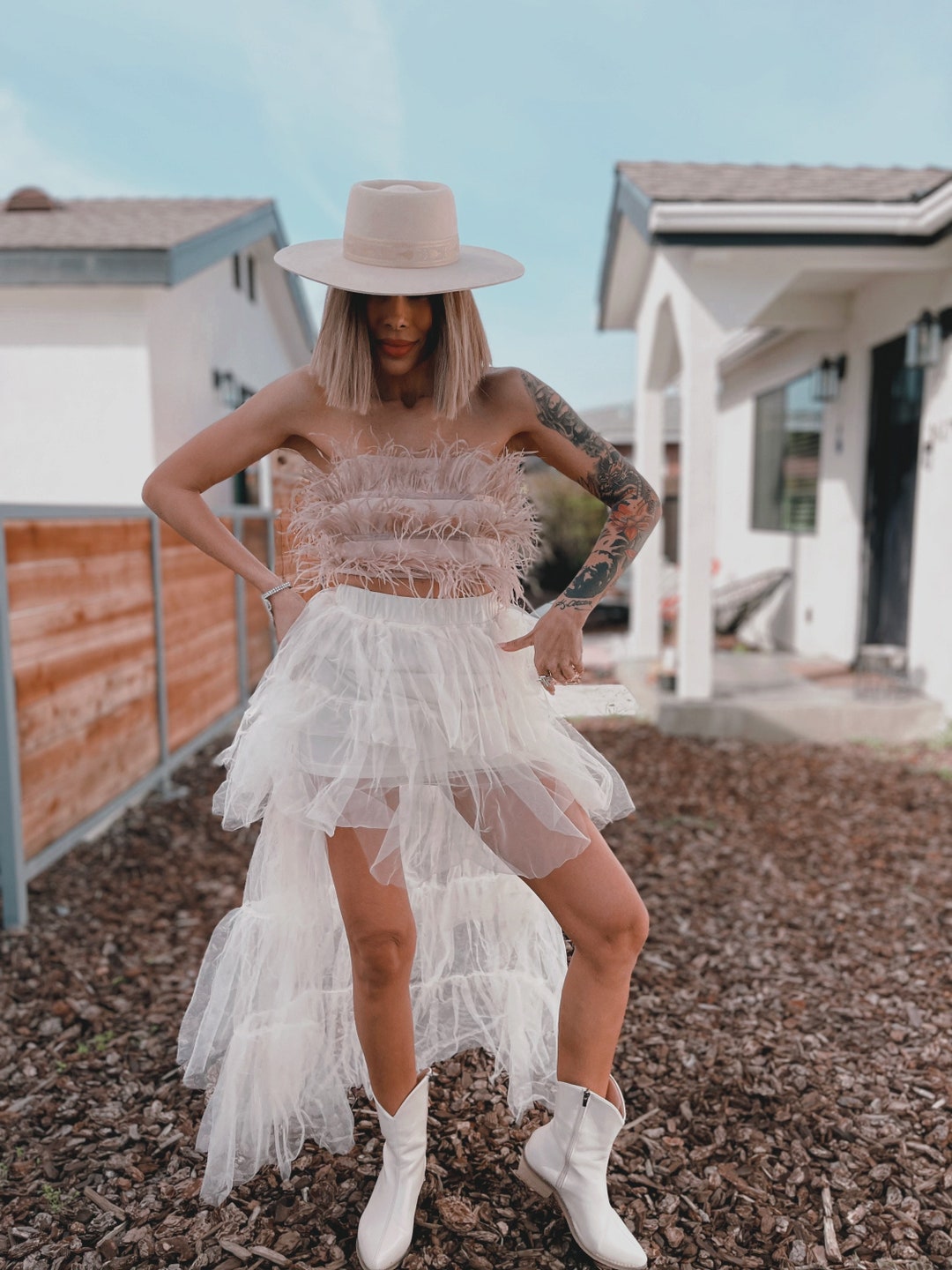 suede fringe crop top