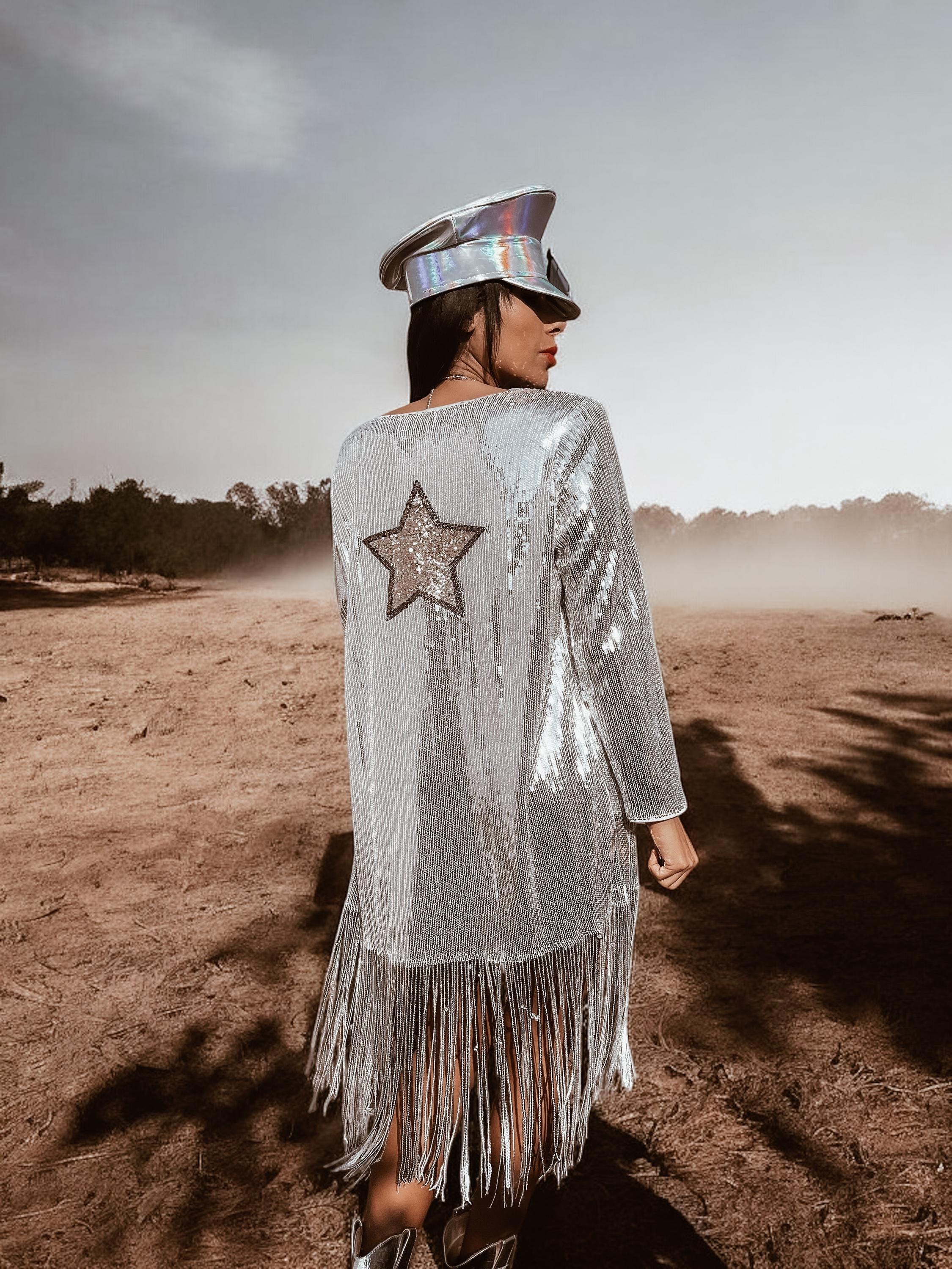 silver festival dress Electra Reflective Sequins Party Dress, Silver leotard & skirt, Futuristic Reflective Festival Outfit, Disco Dance Costume, Mirror Bodysuit L / main image 0
