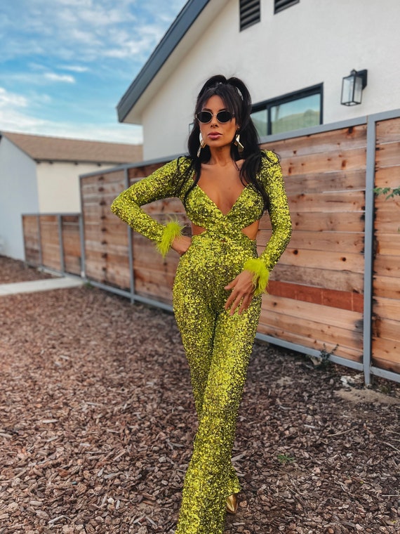 Sequin jumpsuit festival cheap