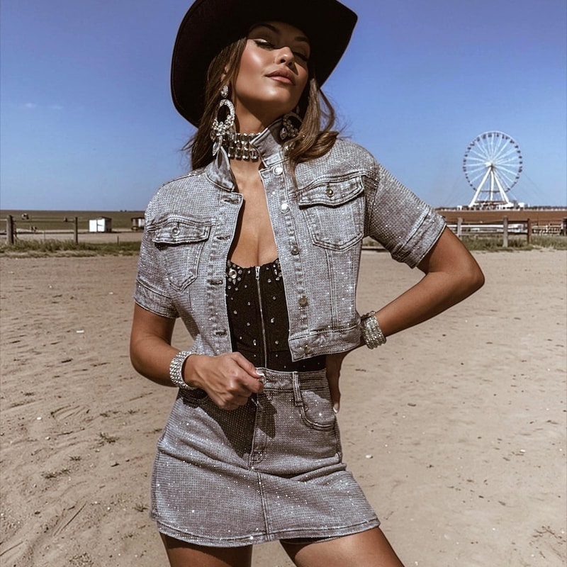 Rhinestone Top Rodeo Look Rhinestone Rodeo Outfit - Etsy