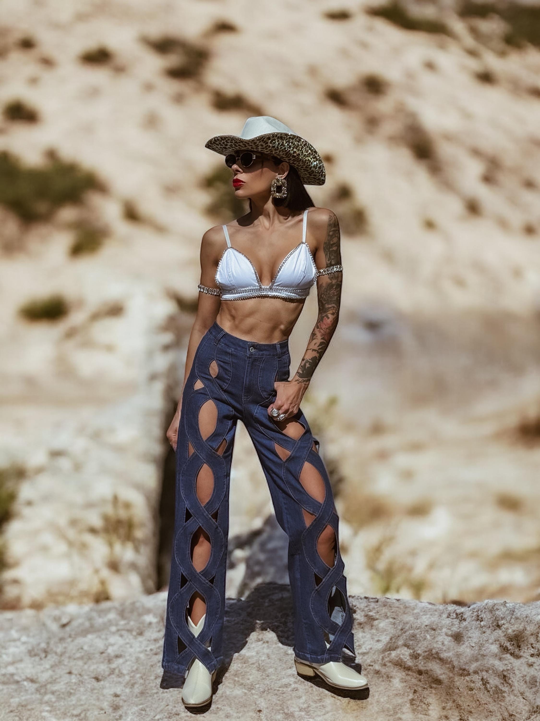 Cut Out Flare Pants - Etsy