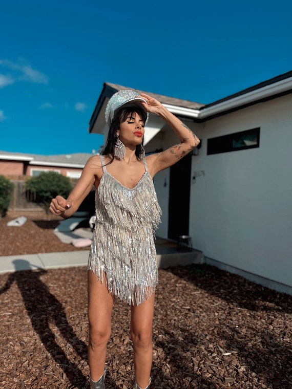 sequin fringe dress