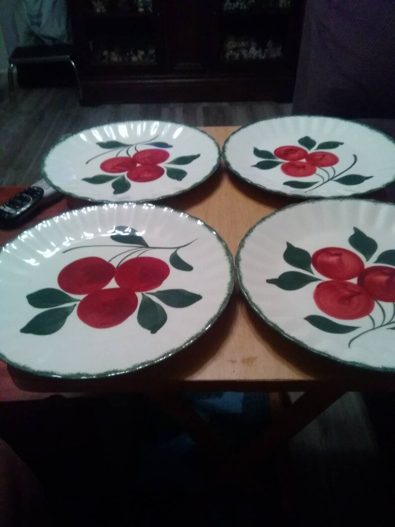 Each Plate 8 dollars Blue Ridge- Apple Trio Colonial Mold 9 38in Plate all hand painted in Erwin Tennessee