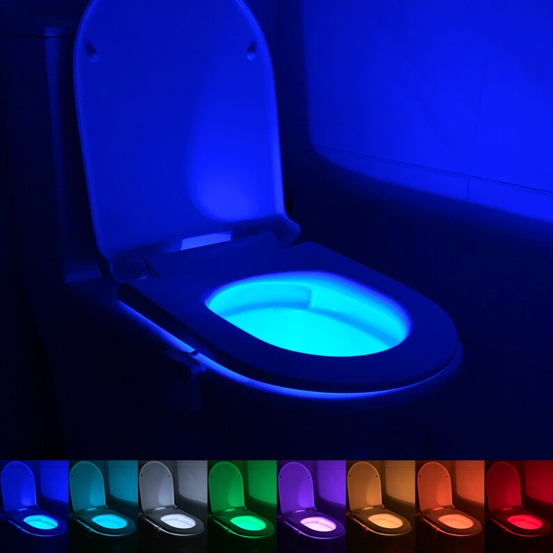 Toilet Night Light 8Colors Led Hands Free Motion Sensor Etsy
