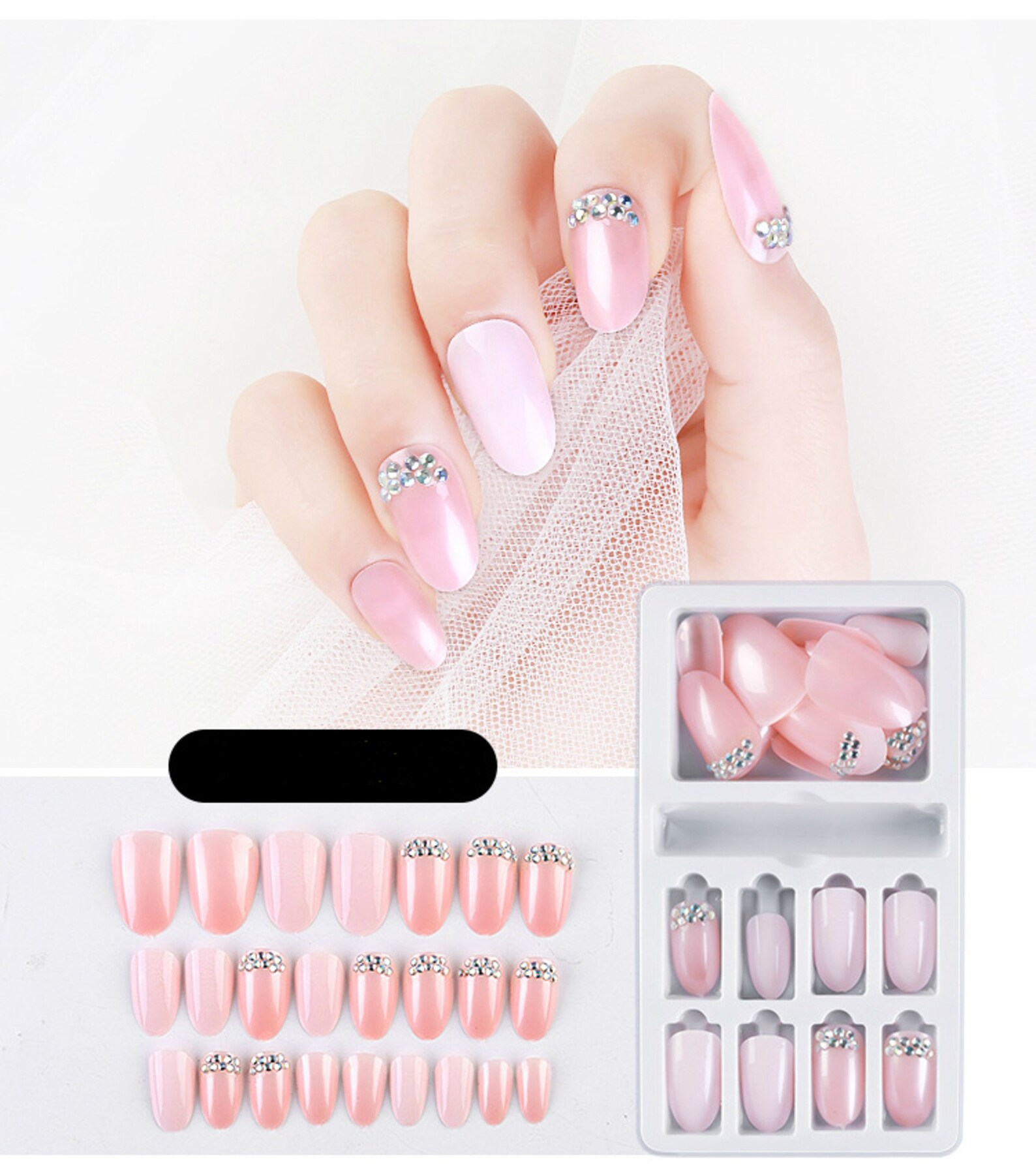 24 Pcs Press on False Nails DYI Nail Manicure Home Kit Full | Etsy