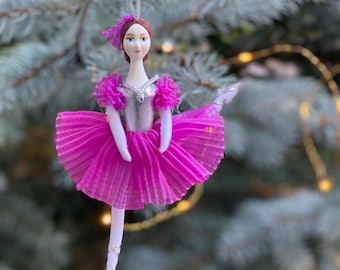 Purple Fairy Ornament, Handmade ornament, Christmas Ornament, Designer Christmas Ornament