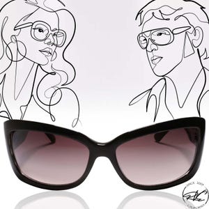 90s Y2K Rare & Authentic Vintage Mod Style Black Oversized Square Sunglasses image 1