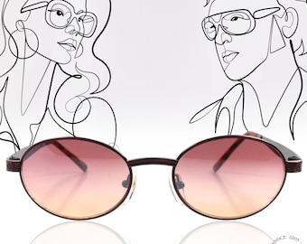 True Vintage Classic Old Fashioned Indie Mens Womens Pink Round Oval Sunglasses
