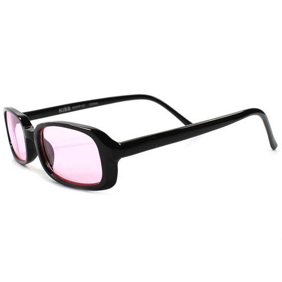 Vintage 90's Mens Womens Pink Lens Rectangle Sung… - image 2