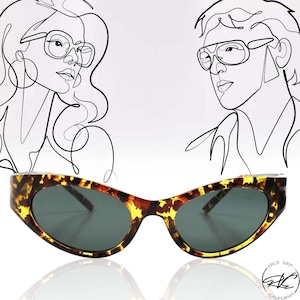 Vintage 80&#39;s Womens Cat Eye Tortoise Frame Sunglasses