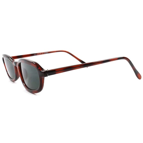 Vintage Thin Brown Rectangle Frame Sunglasses - image 3