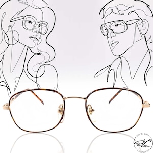 Classic Vintage Old 80&#39;s Mens Womens Prescription Rx Ready Eye Glasses Gold Frames