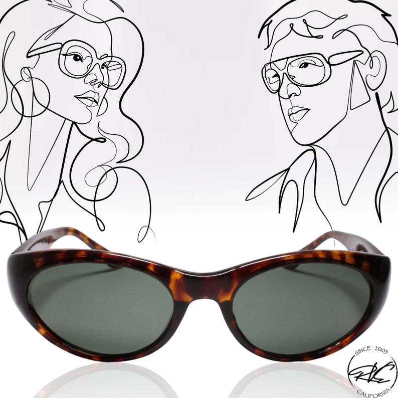 Genuine Vintage Womens Iconic Rockabilly Cat Eye Oval Lens Tortoise Sunglasses image 1