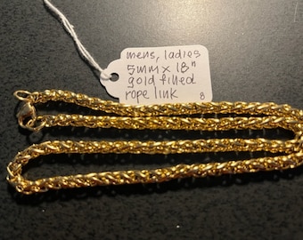Special--ladies, mens, kids 5mm x 18" rope link chain with option