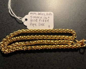 Special-mens, ladies, kids 5mm x 16" rope link chain w/ option