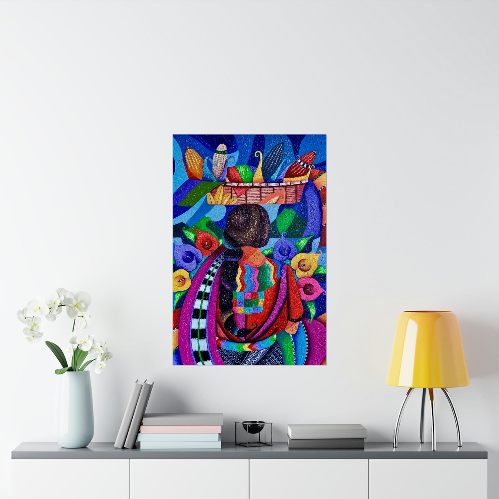 Maya 油彩画 女性と道具 Mujer Maya Con Canasto De Vegetales Matte Vertical Posters - Etsy