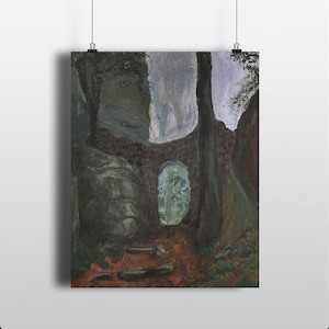 Forest Bridge Painting; Forest Painting; Digital Download Painting; Printable Painting; Forest Art