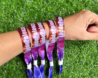 50pcs Sreen Printing Wristbands Custom Made Event Pass Entry Wristband Identification Bands Security Bracelet Personalized ID Festival Party