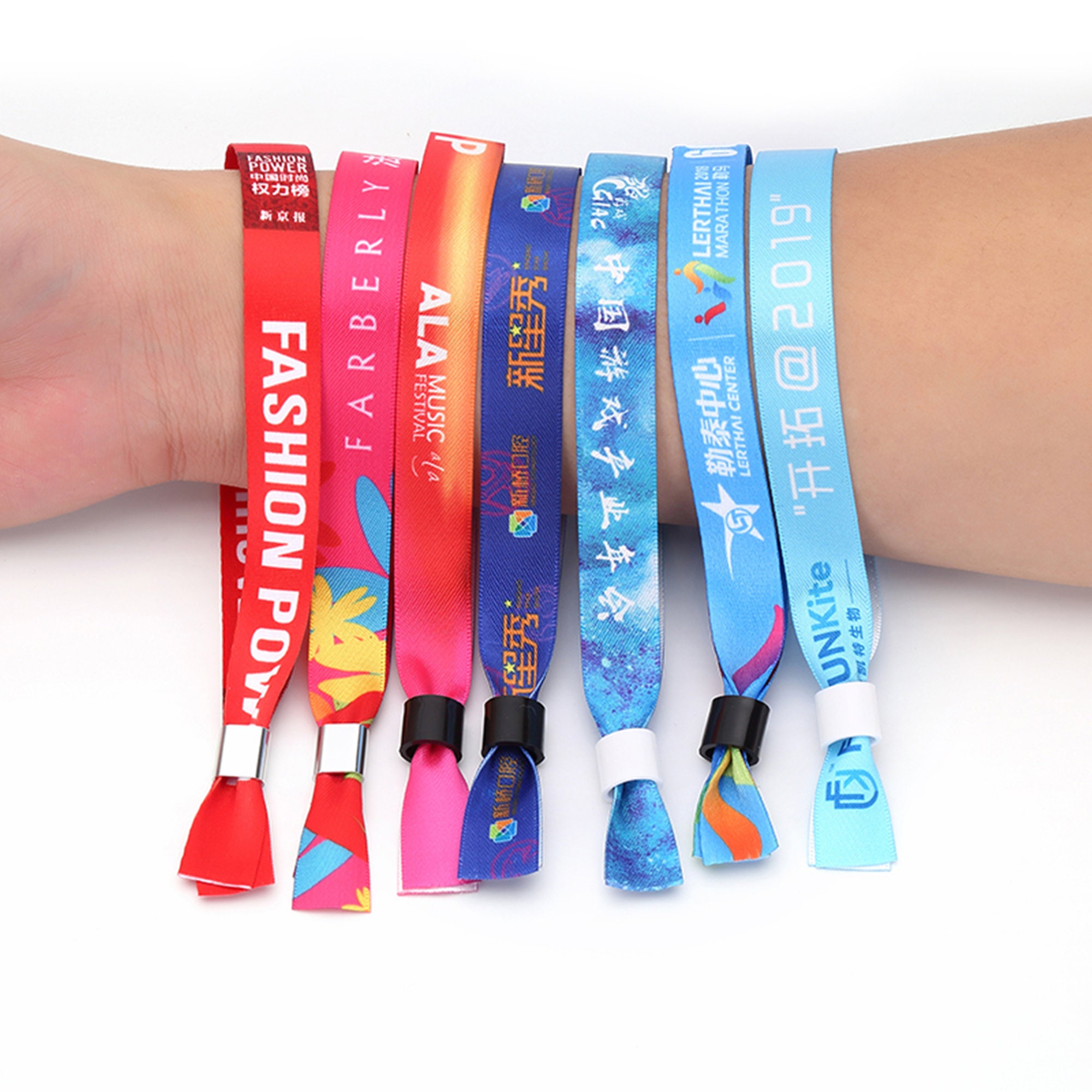 Pulseras de entrada de acceso a fiestas personalizadas Pulsera con logotipo  personalizado Estampado de tela de seda Eventos Pulsera Banda de admisión  con estilo seguro Tickect VIP -  México