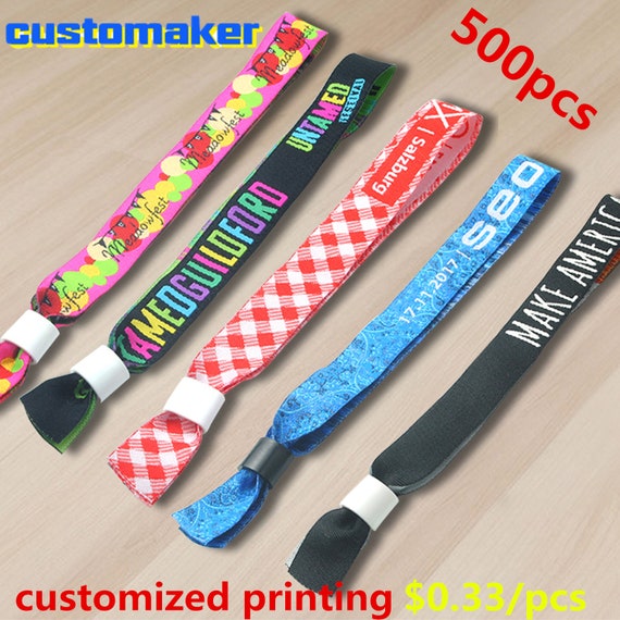 Custom Party Acess Entry Wristbands Personalized Logo Print Etsy
