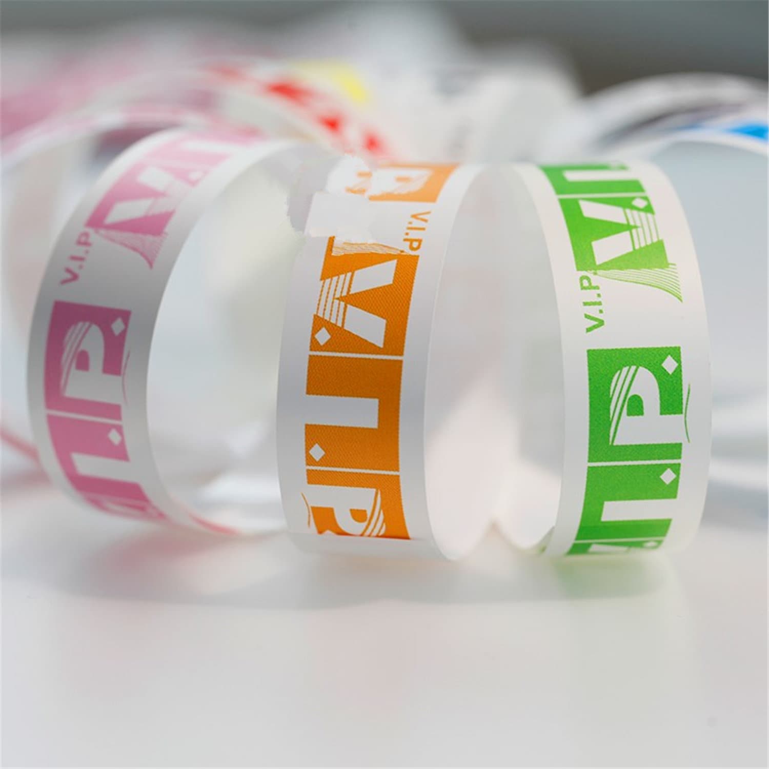 100pcs 19x250mm Tyvek Wristbands VIP Printed Tyvek Paper Bracelet for ...