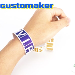 100 Uds. Pulseras VIP preimpresas, pulseras para eventos de admisión, pulseras de seguridad para niños, pulsera de papel Tyvek, bandas de identificación de seguridad para festivales