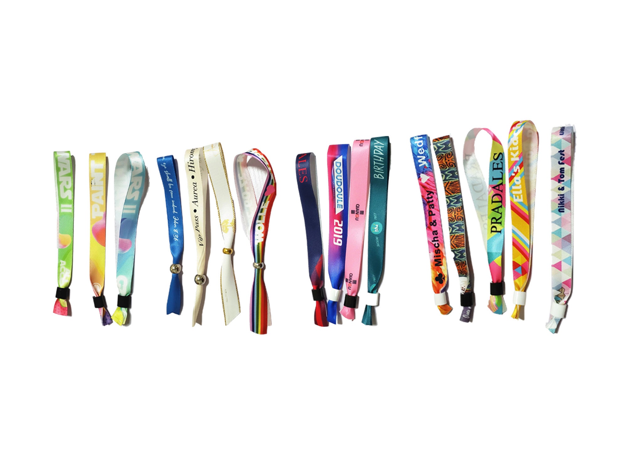 Custom Fabric Wristbands Festival Wedding Favours Fundraiser Invitation Charity Events Party