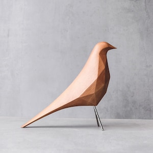 Wooden Geometric Carved Bird