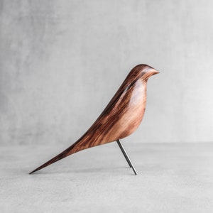 Black Bird Carved Wooden Sculpture