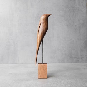 Carved Wooden Bird - New Zealand Bellbird