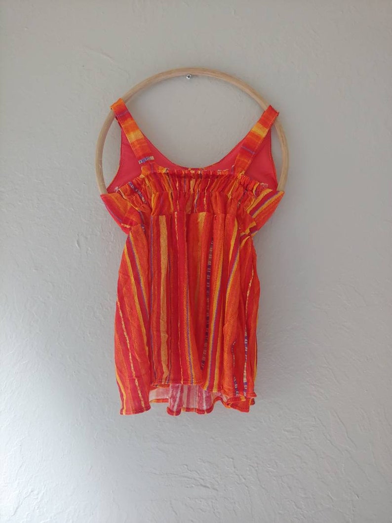 Hand-made Hawaii Lightweight Baby Girl Dress|Toddler Dress| 9-12 months old Dress.Birthday Dress.Summer Dress| Orange Sleeveless Dress