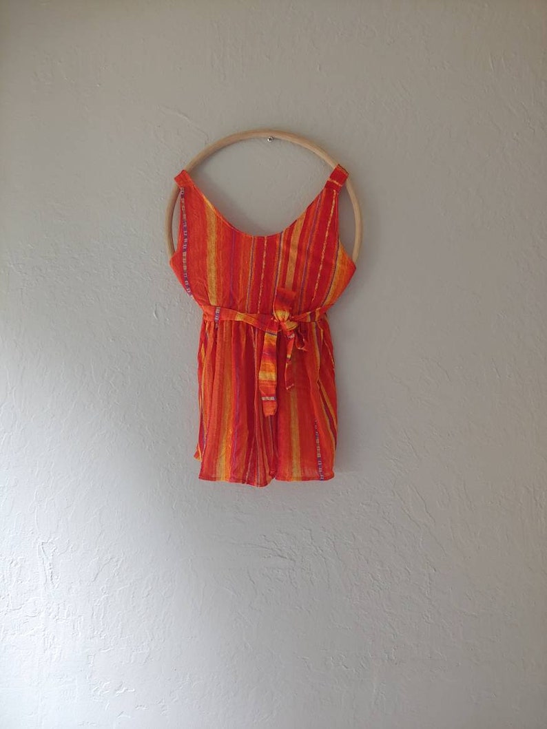 Hand-made Hawaii Lightweight Baby Girl Dress|Toddler Dress| 9-12 months old Dress.Birthday Dress.Summer Dress| Orange Sleeveless Dress