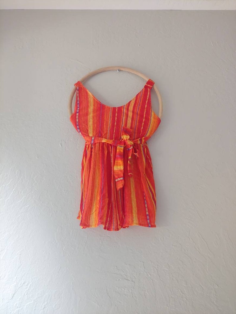 Hand-made Hawaii Lightweight Baby Girl Dress|Toddler Dress| 9-12 months old Dress.Birthday Dress.Summer Dress| Orange Sleeveless Dress