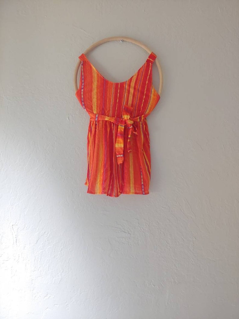 Hand-made Hawaii Lightweight Baby Girl Dress|Toddler Dress| 9-12 months old Dress.Birthday Dress.Summer Dress| Orange Sleeveless Dress