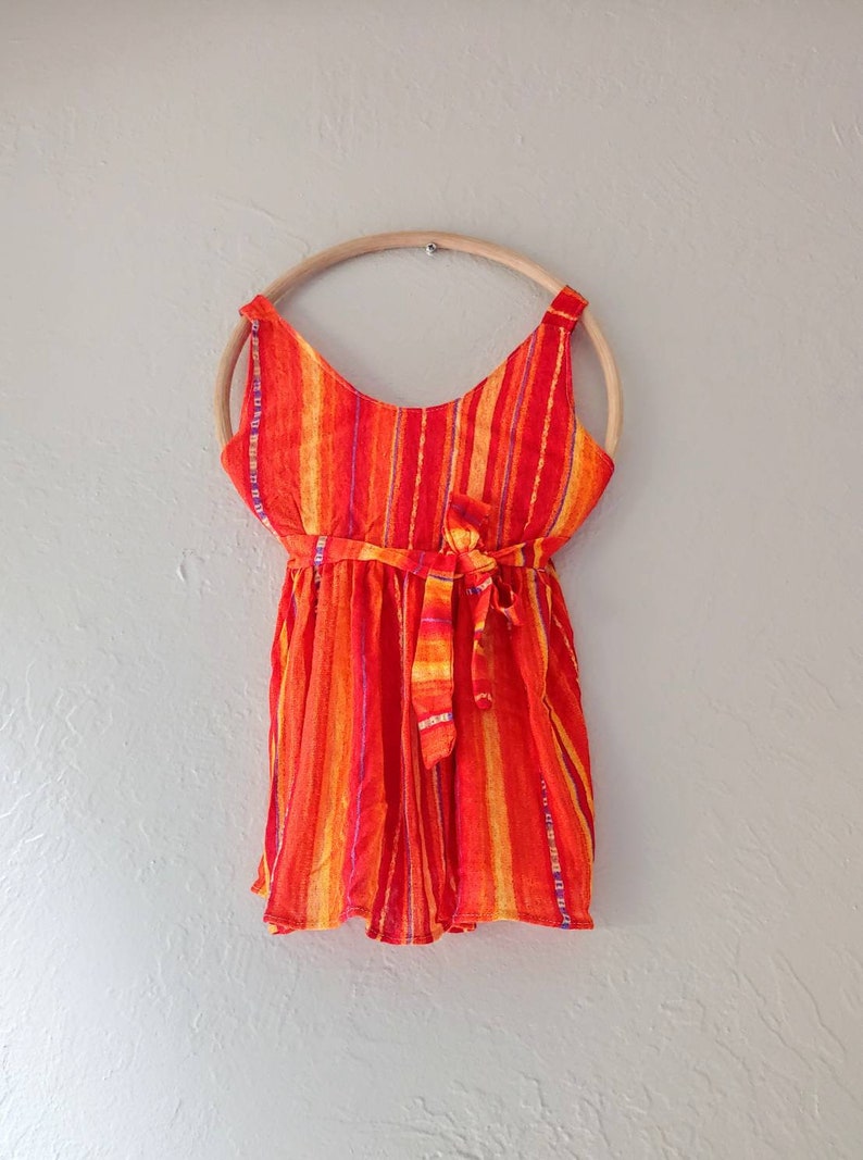 Hand-made Hawaii Lightweight Baby Girl Dress|Toddler Dress| 9-12 months old Dress.Birthday Dress.Summer Dress| Orange Sleeveless Dress