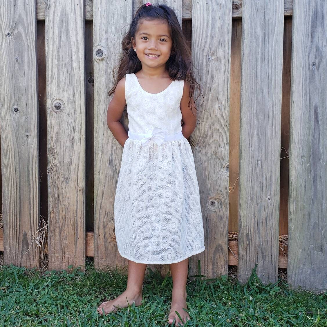White Toddler Girls Dress 34 years Birthday Dress. Party Etsy
