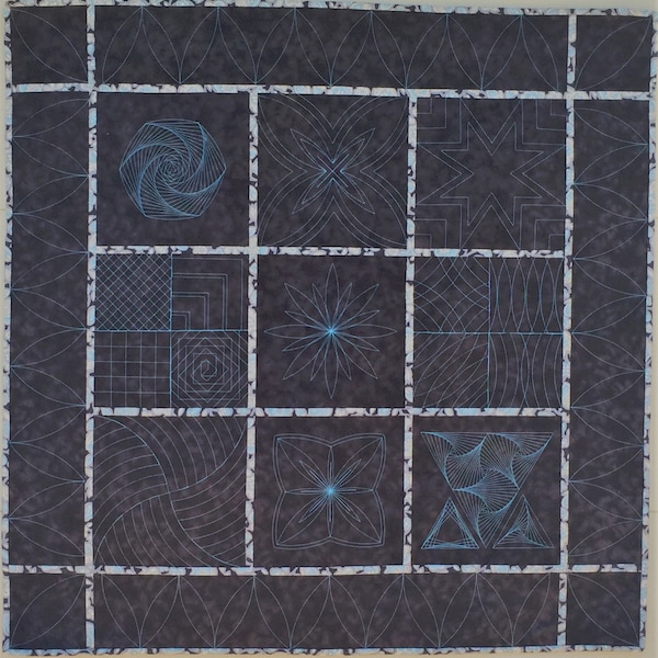 Geometrisches Quiltmuster mit Westalee Linealfuß und Linealen.