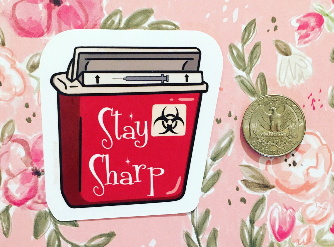Sharps Container Sticker Funny Medical Sticker Nursing Etsy