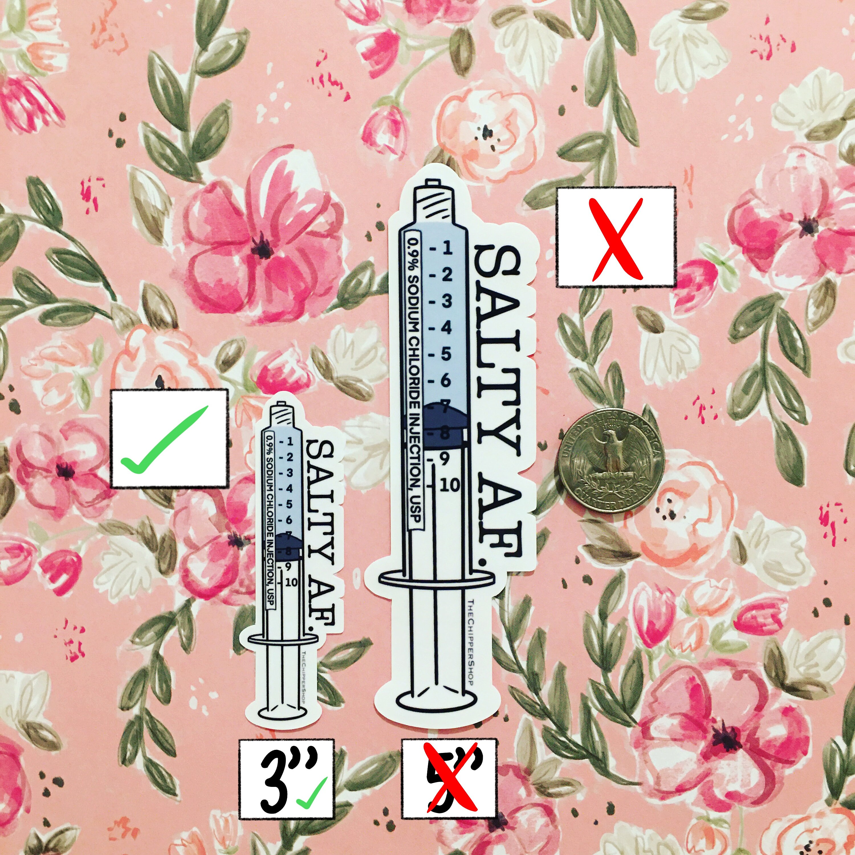 3 normal saline flush funny nursing vinyl sticker etsy