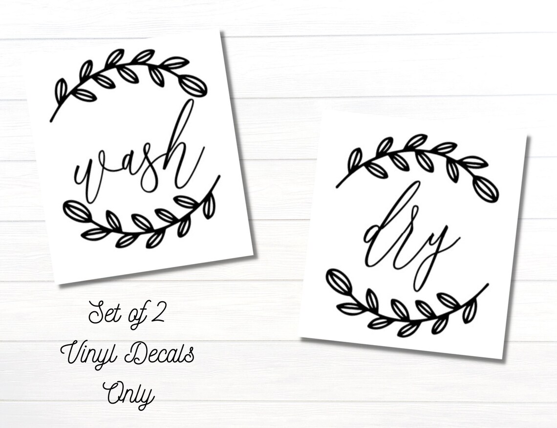 Wash and Dry Decal Set Laundry Room Decals Farmhouse Decals | Etsy