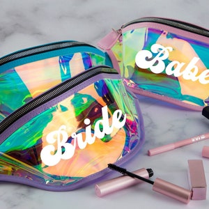 Fanny Pack Bachelorette, Custom Holographic Fanny Pack, Holographic Bum Bag, Custom Fanny Pack, Bachelorette Favors, Belt Bag, Waist Bag