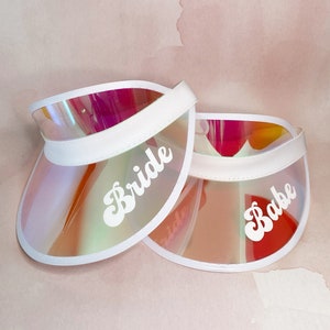 Bachelorette Holographic Visors Bride Bachelorette Party Sun Visors Retro Beach Lake Gifts Pool Party Favors image 9