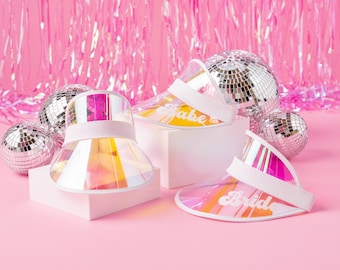 Bachelorette Holographic Visors Bride Bachelorette Party Sun Visors Retro Beach Lake Gifts Pool Party Favors